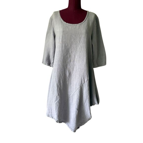 Bryn Walker Linen Naida Tunic Midi Dress size S Lavender Purple Lagenlook Slouch - Picture 1 of 11